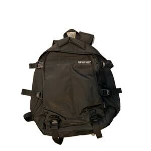East West Black Canvas Padded Laptop Backpack